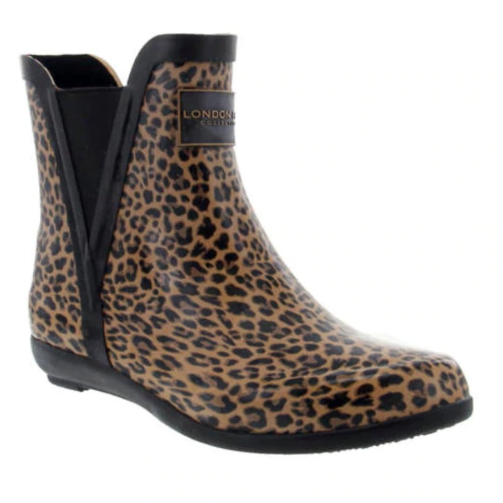London Fog Leopard Rain Boots Piccadilly Fashion